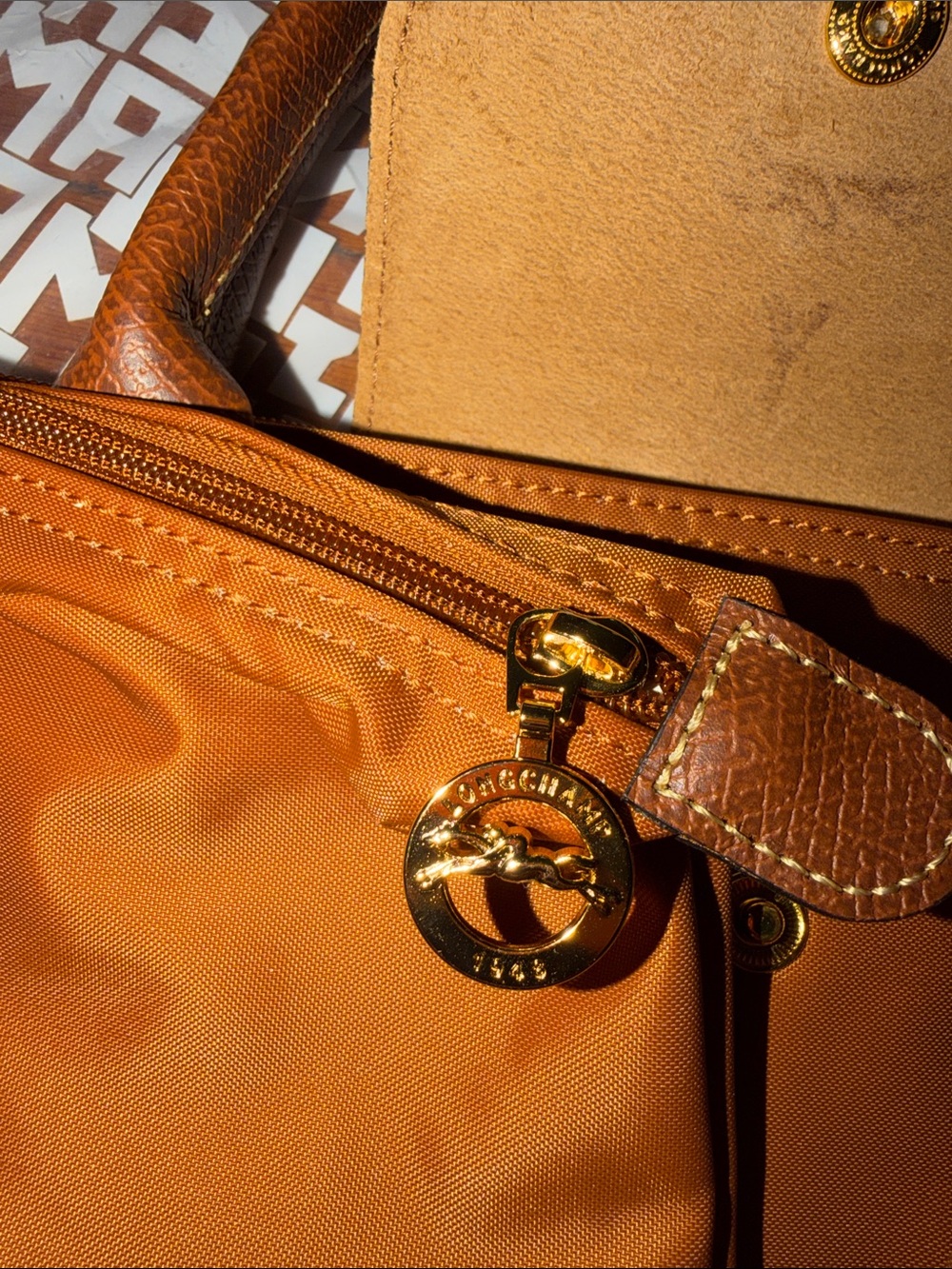 Paris Exclusive Eiffel Tower Gold Stamp Longchamp Bag - Picture 6 of 7